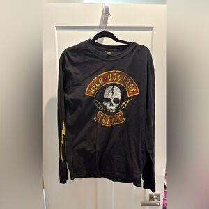 Black High Voltage Tattoo Long Sleeve Shirt